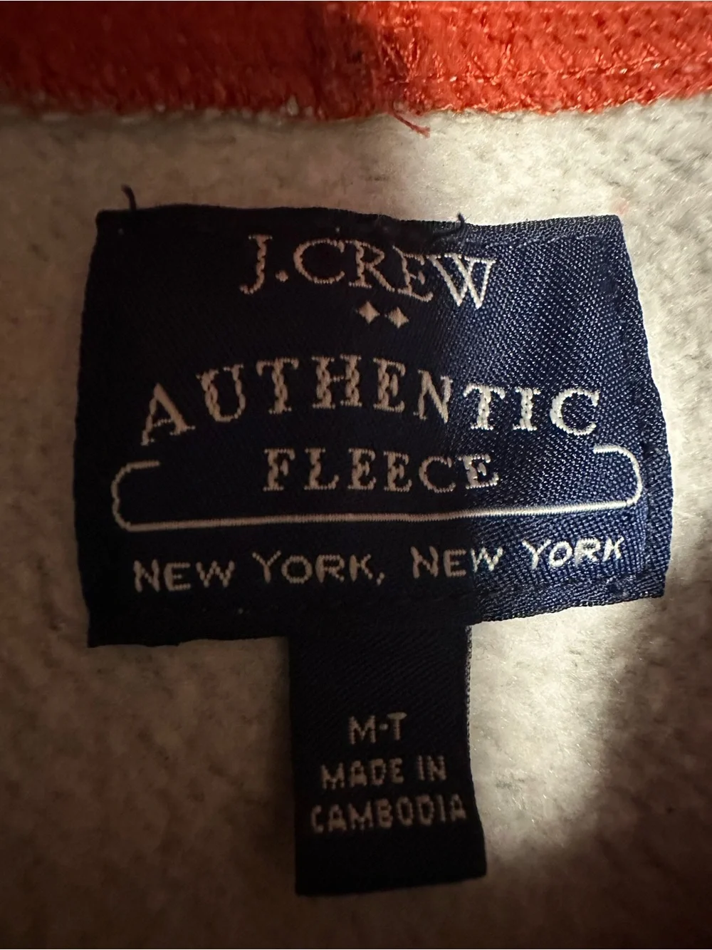 J. Crew Gray Hoodie with Orange Trim